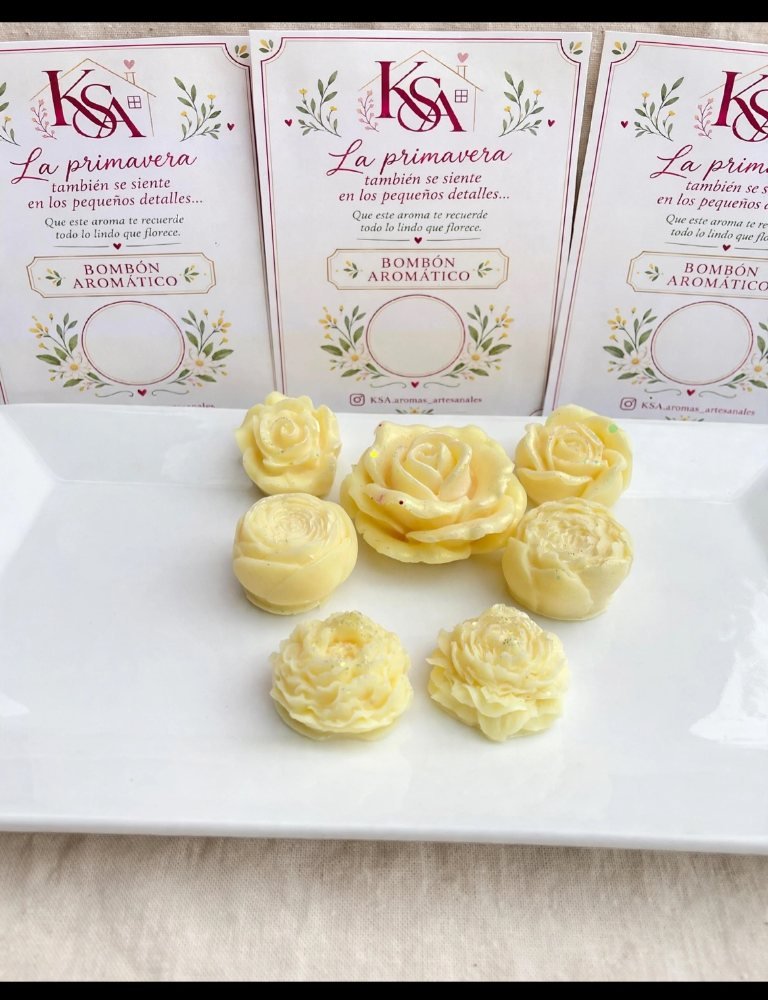 Bombones aromáticos en forma de rosa
